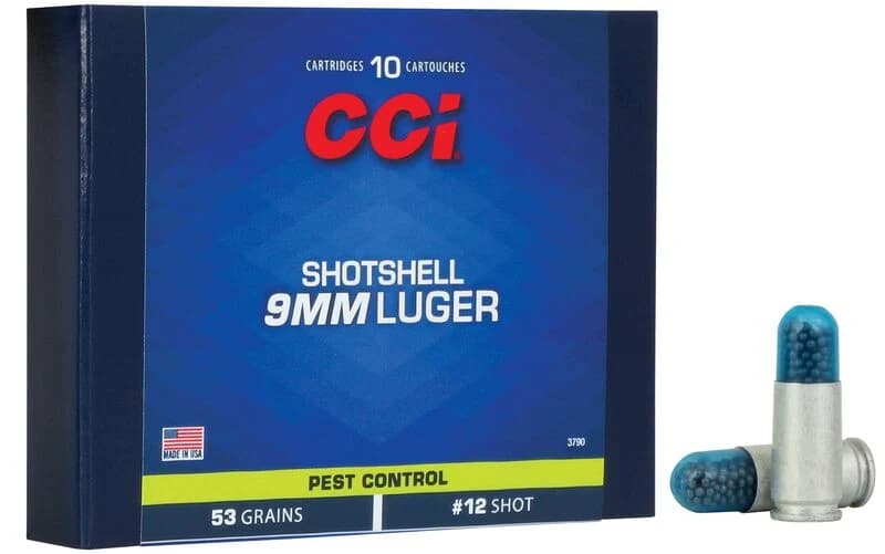 Pest Control Shotshell, 9mm Luger, 12 Shot, 900 fps — 10 Count