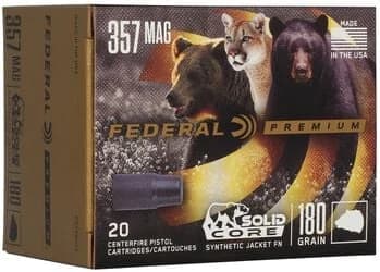 Solid Core, 357 Mag, 180 Grain, Solid, 1215 fps — 20 Count