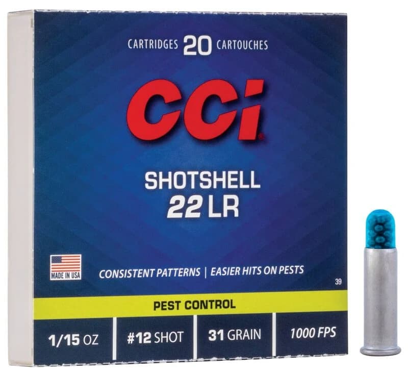 CCI Rimfire Shotshell, 22 LR, 12 Shot, 1000 fps