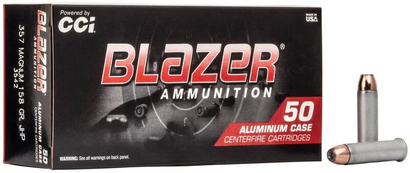 Blazer Aluminum, 357 Mag, 158 Grain, Jacketed Hollow Point, 1150 fps — 50 Count