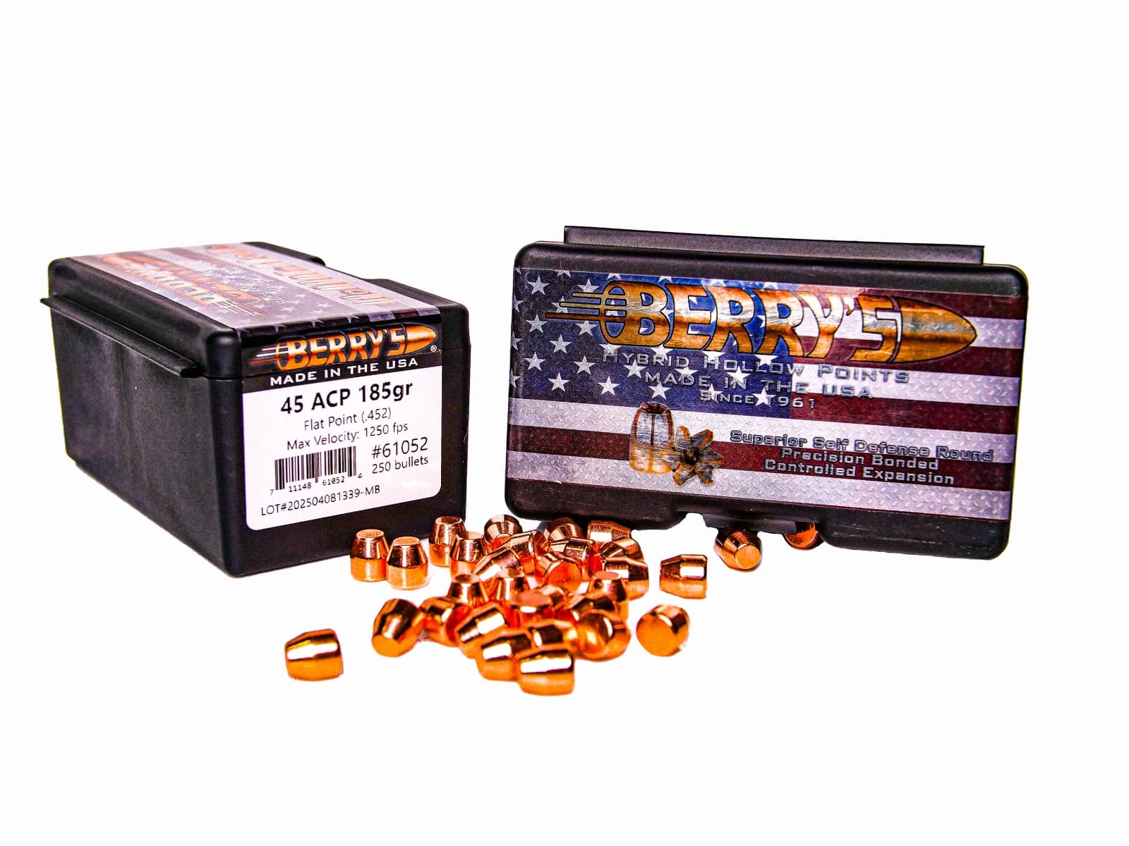 .45 (.452) 185gr Flat Point
